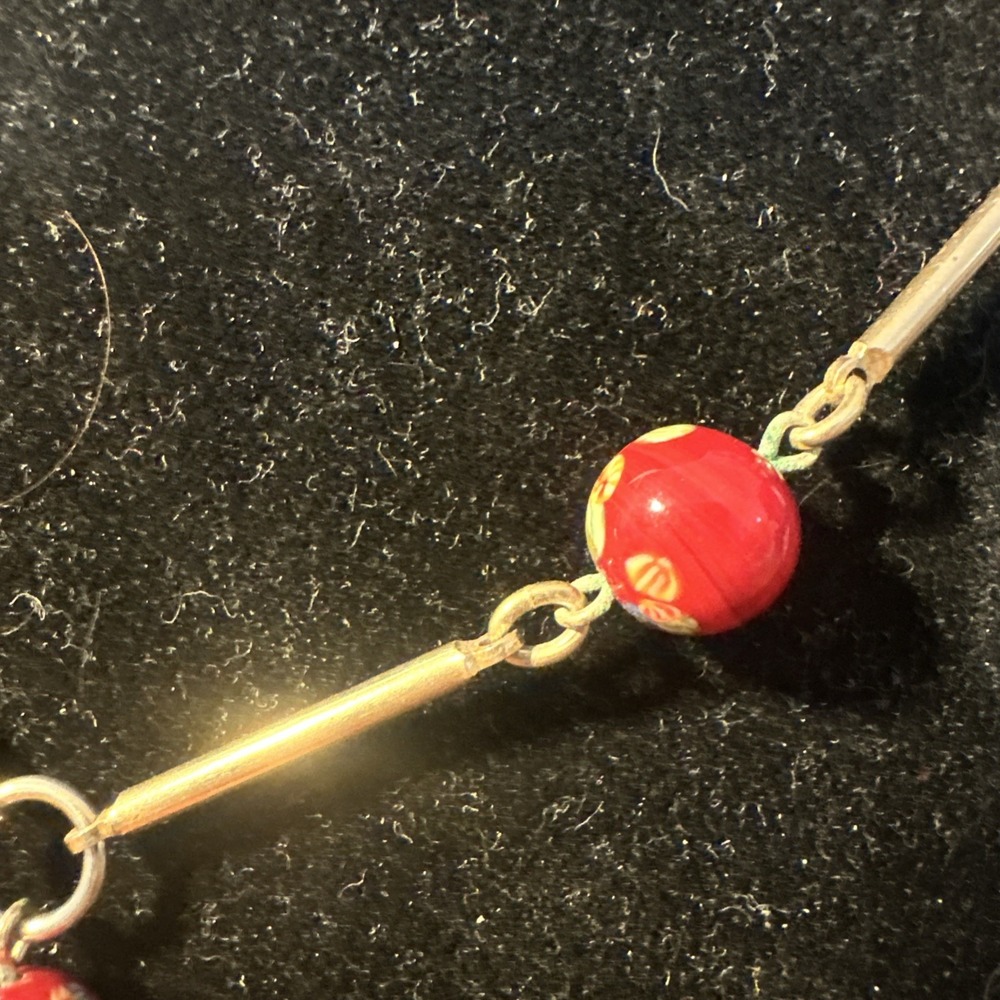 Sarah Coventry Gold-tone Necklace with Red Beads and Tassel - Picture 4 of 13